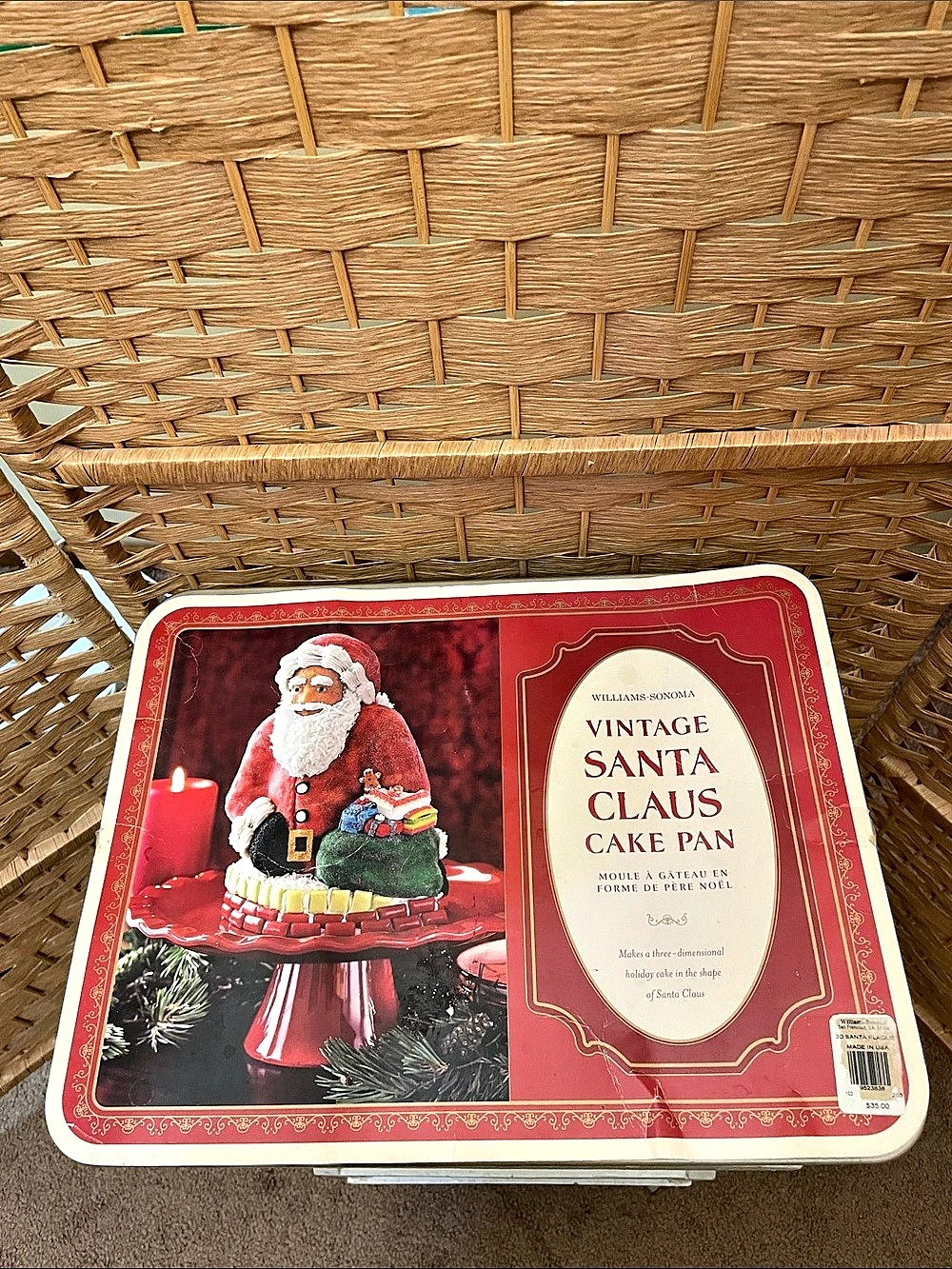 Williams Sonoma Vintage Santa Claus Cake Pan Red & Silver